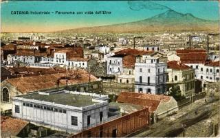 1929 Catania, Industriale, Panorama con vista dell'Etna / Industrial site, factories (fl)