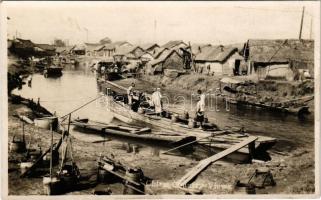 China, county views, boat in the river. photo