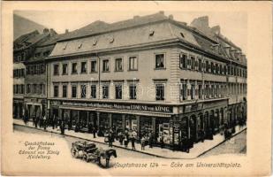 Heidelberg, Geschäftshaus der Firma Edmund von König. Hauptstrasse 124 und Ecke am Universitätsplatz / shop (EK)