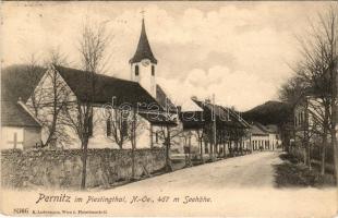 1907 Pernitz im Piestingthal, Kirche, Strasse / street, church