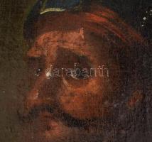 Jelzés nélkül, feltehetően XVIII. sz. magyar festő, 2 db mű: Katona és férfi portré. Olaj, vászon, k...