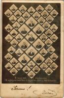 1899 (Vorläufer) Kassa, Kosice; A kassai katolikus főgimnázium VIII. osztályának tanári kara és végzett novendékei az 1898-99. tanévben / Catholic grammar school's tableau with teachers and students. photo (fl)