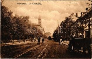 Warszawa, Varsovie, Warschau, Warsaw; Ul. Królewska / street, tram, automobile, shop