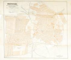 1930 Békéscsaba megyei város belterületének átnézeti térképe, tervezte: Ádám Gusztáv, 1:10 000, kiadja: Körösvidék Rt., kissé foltos, szakadásokkal, a szélén a térképet nem érintő hiánnyal, 50×59 cm