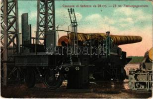 1912 Cannone di Fortezza di 28 cm / 28 cm. Festungsgeschütz. K.u.k. Kriegsmarine / Austro-Hungarian Navy cannon at the shipyard and naval base of Pula. G. Fano, Pola 1909. No. 58. (EK)