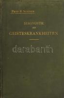 Sommer, Robert: Diagnostik der Geisteskrankheiten. Für praktische Ärzte und Studierende. Berlin-Wien, 1901, Urban &amp; Schwarzenberg, VIII+408 p. Fekete-fehér képekkel illusztrálva. Kiadói aranyozott egészvászon-kötés, kissé viseltes borítóval, helyenként kissé foltos lapokkal.