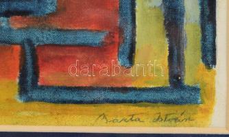 Barta István (1892-1976): Geometrikus kompozíció. Olaj, vászon, jelezve jobbra lent, üvegezett faker...