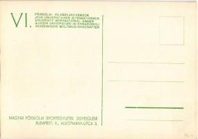 1935 Budapesti VI. Főiskolai Világbajnokságok reklámlapja. Magyar Főiskolai Sportegyletek Egyesülése...