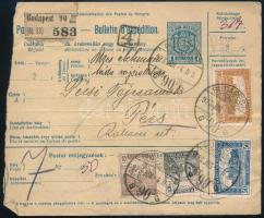 1923 Csomagszállító 175K bérmentesítéssel "BUDAPEST" - "PÉCS"