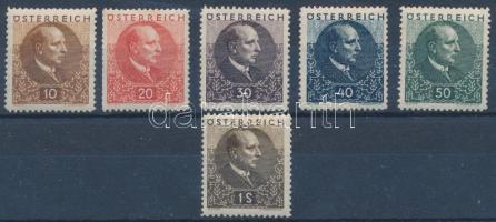 1930 Miklas Mi 512-517 (Mi EUR 85.-) (Mi 517 rozsdafoltok / stain)