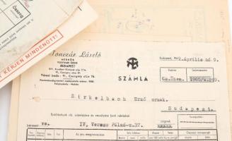 cca 1900-1940 Nagy reklám tétel, főleg fejléces számlák, reklám nyomtatványok, levélpapírok 100 db