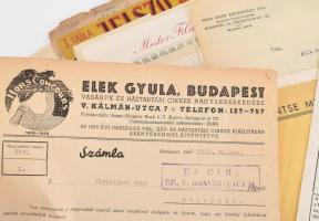 cca 1900-1940 Nagy reklám tétel, főleg fejléces számlák, reklám nyomtatványok, levélpapírok 100 db