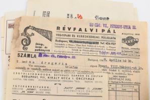 cca 1900-1940 Nagy reklám tétel, főleg fejléces számlák, reklám nyomtatványok, levélpapírok 100 db