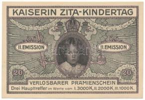 Ausztria 1916. "Zita királyné gyermeknap sorsjegy" 20h-ról, II. kiadás T:AU Austria 1916. "Kaiserin Zita Kindertag Verlosbarer Prämienschein" about 20 Heller, 2nd issue C:AU