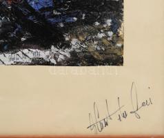 Olvashatatlan jelzéssel: Női arc a horizonton. Olaj, karton. Üvegezett fakeretben. 39x27 cm