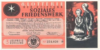 Ausztria 1959. "8. Lotterie der Stiftung Soziales Friedenswerk" sorsjegy 3Sch-ről T:F Austria 1959. "8. Lotterie der Stiftung Soziales Friedenswerk" lottery ticket about 3 Schillings C:F