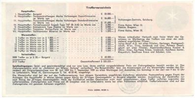 Ausztria 1959. "8. Lotterie der Stiftung Soziales Friedenswerk" sorsjegy 3Sch-ről T:F
Aus...