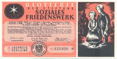 Ausztria 1959. "8. Lotterie der Stiftung Soziales Friedenswerk" sorsjegy 3Sch-ről T:F
Aus...