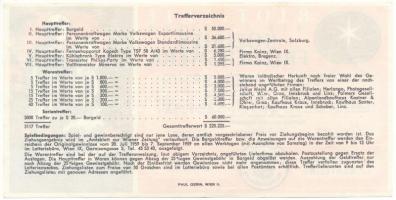 Ausztria 1959. "8. Lotterie der Stiftung Soziales Friedenswerk" sorsjegy 3Sch-ről T:F
Aus...