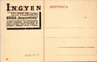 Daruvár, Daruvar; utca, templom. Wágner "Hangszerkirály" reklám a hátoldalon / street view...