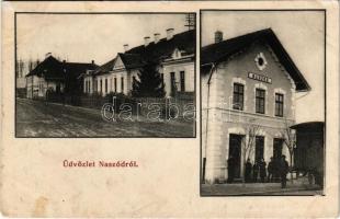 Naszód, Nasaud; Magy. kir. erdészlak, vasútállomás. Selmeczki Imre kiadása / railway station, forestry house (EK) + "K.u.k. Kgl. Arbt. Komp. 1051."