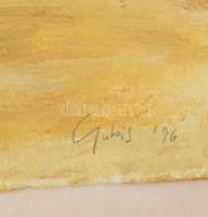 Gubis Mihály (1948-2006): Lebegés, 1996. Akril, merített papír, jelzett. Hátoldalán a Patak Galéria ...