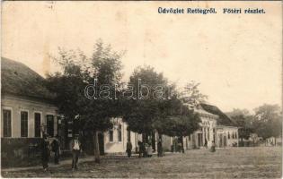 1917 Retteg, Reteag; Fő tér, üzlet / main square, shop + "K.u.k. Kgl. Arbt. Komp. 1051." (EK)