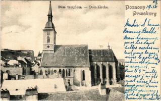 1903 Pozsony, Pressburg, Bratislava; Dóm templom. Bediene dich allein / church