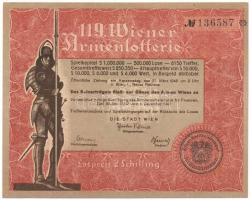 Ausztria 1947. "119. Wiener Armenlotterie" sorsjegy 2Sch-ről T:AU Austria 1947. "119. Wiener Armenlotterie" lottery ticket about 2 Schillings C:AU