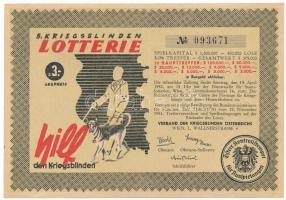 Ausztria 1951. "5. Kriegsblinden Lotterie" sorsjegy 3Sch-ről T:XF Austria 1951. "5. Kriegsblinden Lotterie" lottery ticket about 3 Schillings C:XF