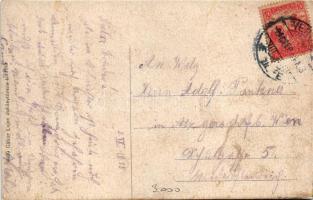 1918 Versec, Vrsac; Ferenc József tér, piac, üzletek. Gábor Lajos kiadása / square, market, shops (r...