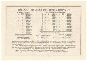 Ausztria 1945. "Wiederaufbaulotterie der Republik Österreich" sorsjegy 100RM-ről, vízjeles...