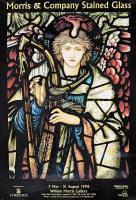 1996 William Morris Gallery, Morris &amp; Company Stained Glass kiállítási plakát, feltekerve, 59x42 cm