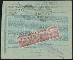 1924 Utánvétes csomagszállító 400K bérmentesítéssel "BUDAPEST" - "KISVÁRDA"