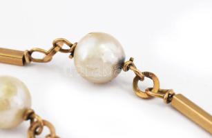 KArlánc gyöngyökkel ékítve. 14K arany (Au) jelzett br 4,89 g 18 cm