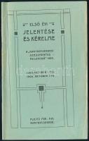 1906 Nagybecskerek, a Nagybecskereki Szeszmentes Melegedő első évi jelentése és kérelme, felvágatlan példány, 11p