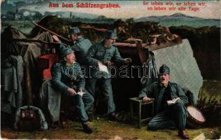 1917 Aus dem Schützengraben. So leben wir, so leben wir, so leben wir alle Tage / WWI Austro-Hungarian K.u.K. military, soldiers singing in the trenches. L&amp;P 5744/V. + "5/7. Pionierkompagnie" (felületi sérülés / surface damage)