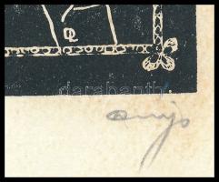 Dégi Lajos (-): Ex libris Szilágyi Magdolna. Horganymetszet, papír, jelzett. 6,5x6 cm