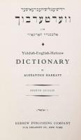 Alexander Harkavy. Yiddisch-English-Hebrew dictionary. New York,én.,Hebrew Publishing Co. Kiadói egészvászon-kötés, sérült gerinccel, kopott borítóval.