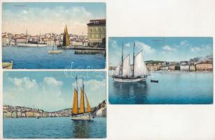 Mali Losinj, Lussinpiccolo; 3 db régi képeslap / 3 pre-1945 postcards