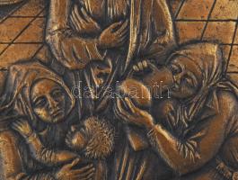 Szabó György (1947-) Mária élete. (Dürer után) bronz, fa keretben, jelzett 22x17 cm