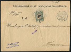 1905 Hivatalos levél 10f portóval "BUDAPEST" - "SOPRON"