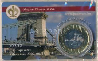 2009. 200Ft elsőnapi veret sorszámozott plasztikkártyán "09332" T:UNC