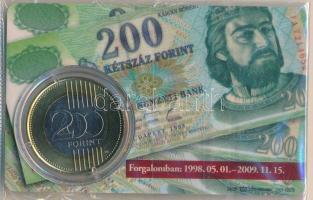 2009. 200Ft elsőnapi veret sorszámozott plasztikkártyán "09332" T:UNC