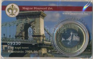 2009. 200Ft elsőnapi veret sorszámozott plasztikkártyán "09330" T:UNC