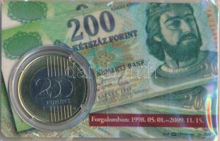 2009. 200Ft elsőnapi veret sorszámozott plasztikkártyán "09330" T:UNC
