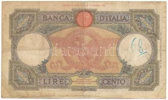 Olaszország 1931. 100L "Capranesi - Roma" T:F-VG, szakadások, firka, kereszthajtásnál pici...