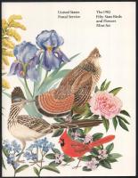 50 állam madarai és virágai teljes ív + tájékoztató füzet Birds and flowers of 50 nations sheet + in...