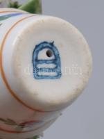 Cseh alt wien porcelán cserepes virágok, 3 darab, jelzett, kis sérülésekkel, m: 6 cm