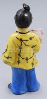 Herendi kínai figura, kézzel festett, jelzett, minimális kopással, m: 12,5 cm